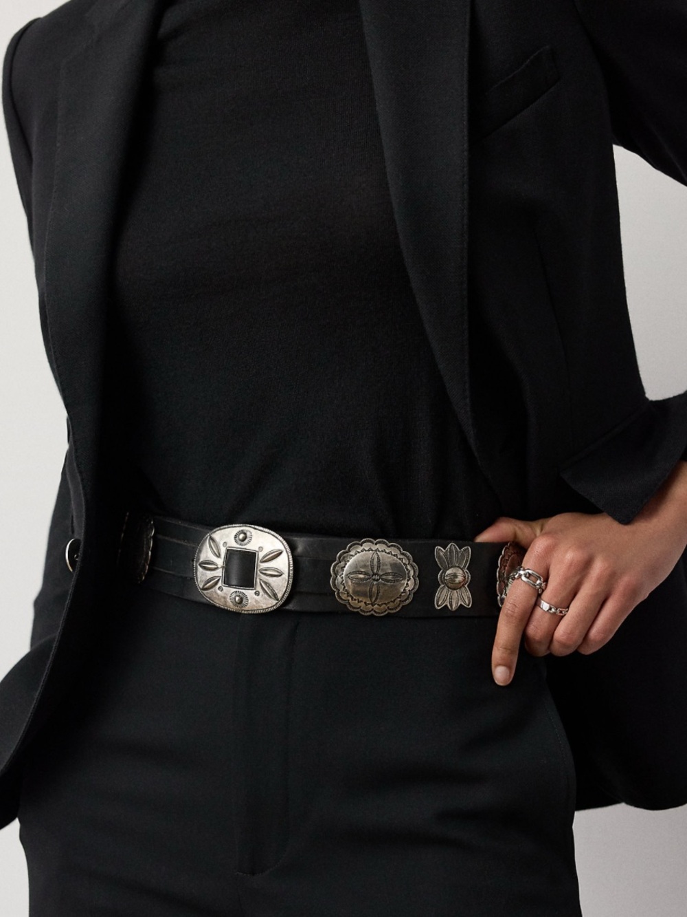 NWT $2,950 Ralph Lauren Collection Black Leather Concho Belt Size: XS Soldout!! - Picture 2 of 3